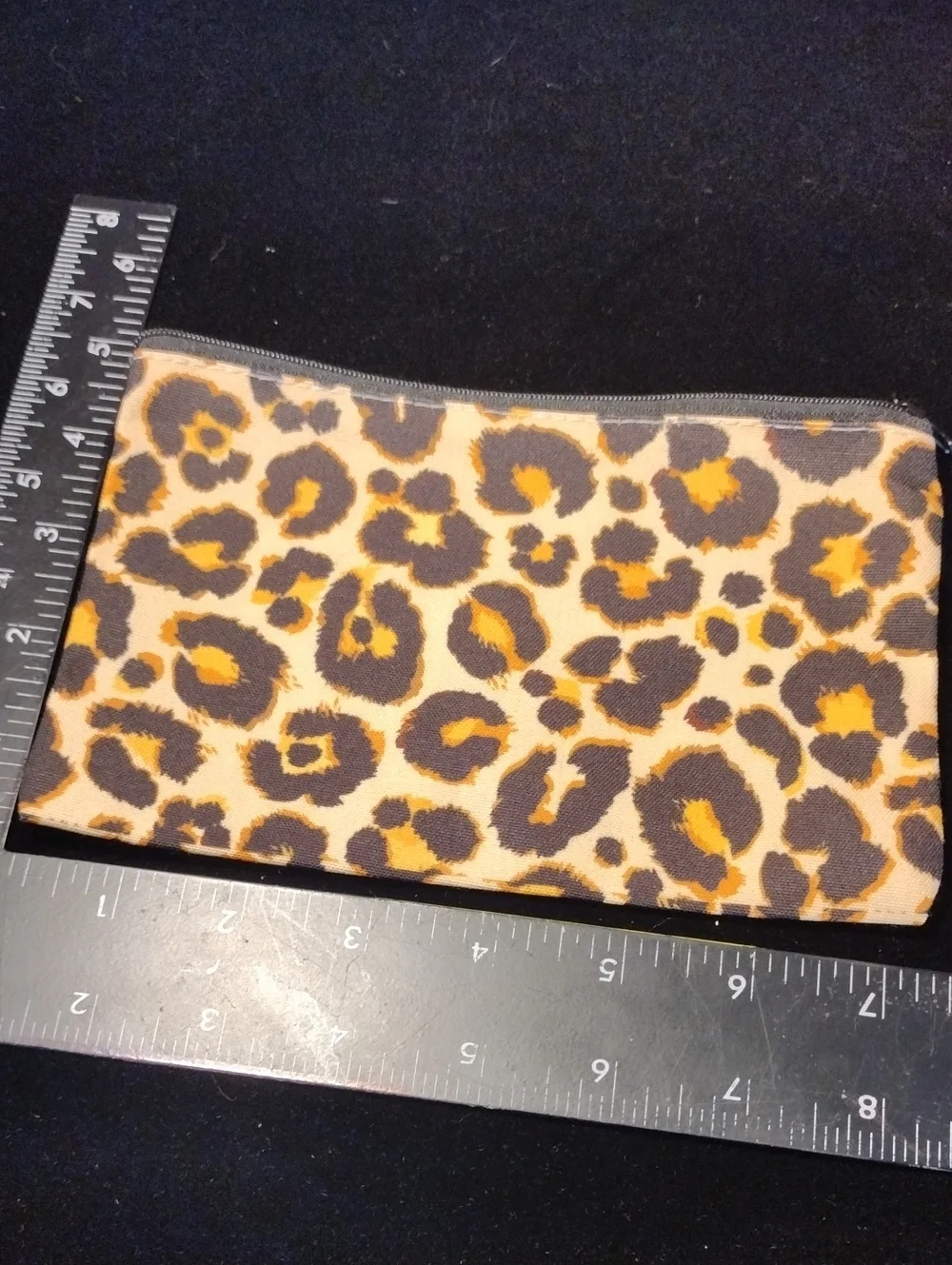 Leopard Print Zip Pouch - Brown & Tan